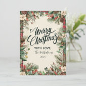 Holiday Tartan Christmas Feestdagenkaart (Staand voorkant)