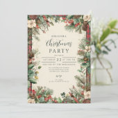 Holiday Tartan Christmas Kaart (Staand voorkant)