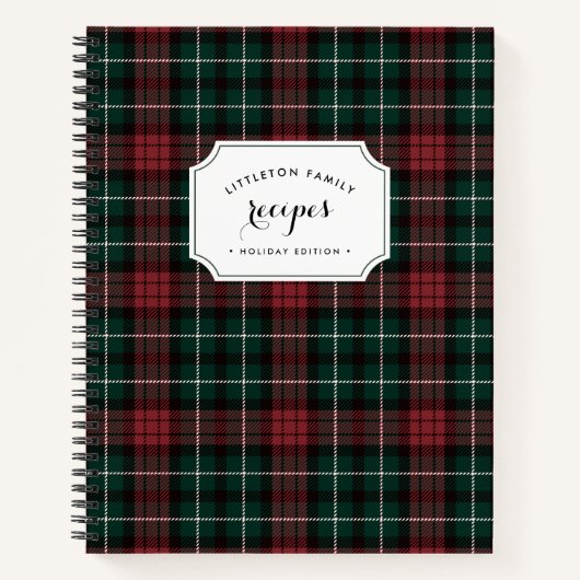 Holiday Tartan | Gepersonaliseerd recept Notitieboek (Voorkant)