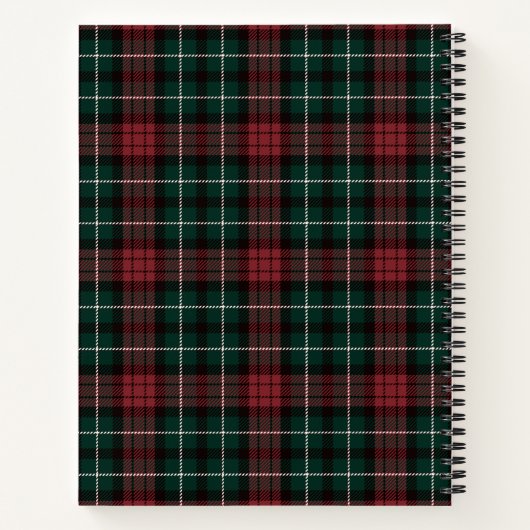 Holiday Tartan | Gepersonaliseerd recept Notitieboek (Achterkant)