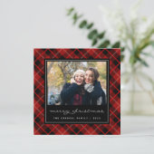 Holiday Tartan | Kaart met vierkante foto's (Staand voorkant)