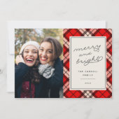Holiday Tartan | Kerstfotokaart Feestdagenkaart (Voorkant)