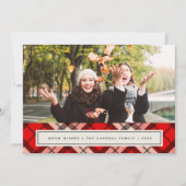 Holiday Tartan | Kerstfotokaart Feestdagenkaart (Voorkant)