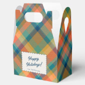 Holiday Tartan Plaid Festive Custom Name Christmas Bedankdoosjes (Geopend)