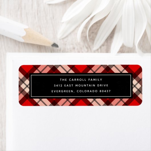 Holiday Tartan Return Address Label (Insitu)