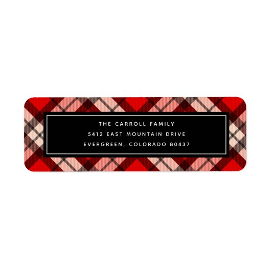 Holiday Tartan Return Address Label (Voorkant)