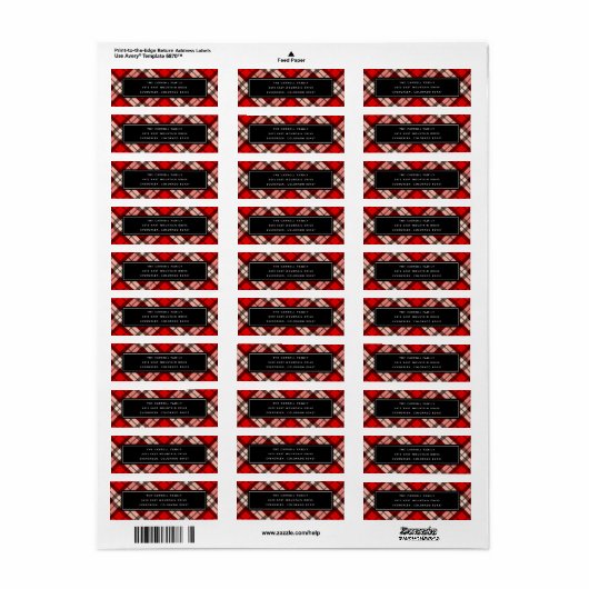 Holiday Tartan Return Address Label (Full Sheet)