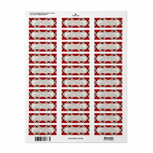 Holiday Tartan Return Address Label (Full Sheet)