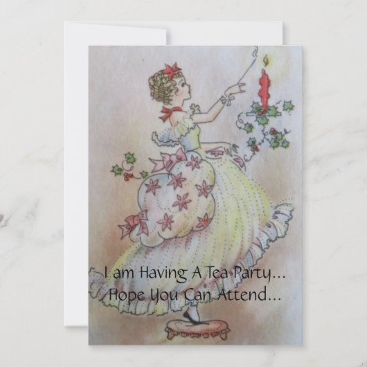  Holiday Tea Party uitnodiging (Voorkant)