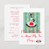 Holiday Tea Party-uitnodiging Kaart (Voorkant / Achterkant)