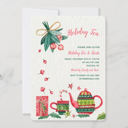 Holiday Tea Uitnodiging (Voorkant)