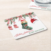 Holiday Teddy Bear Design Kartonnen Onderzetters (Schuin)