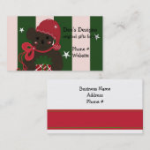 Holiday Teddy Bear op Striped Achtergrond Visitekaartje (Voorkant / Achterkant)