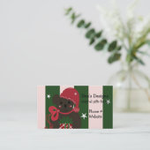 Holiday Teddy Bear op Striped Achtergrond Visitekaartje (Staand voorkant)