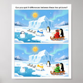 Holiday Theme Spot the Difference Kids Activity  Poster (Voorkant)