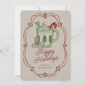 Holiday Themed Mug In Warm Colors Feestdagenkaart (Voorkant)