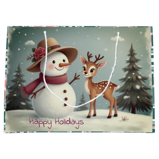 Holiday Themed Paper Groot Cadeauzakje (Voorkant)