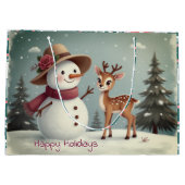 Holiday Themed Paper Groot Cadeauzakje (Achterkant)