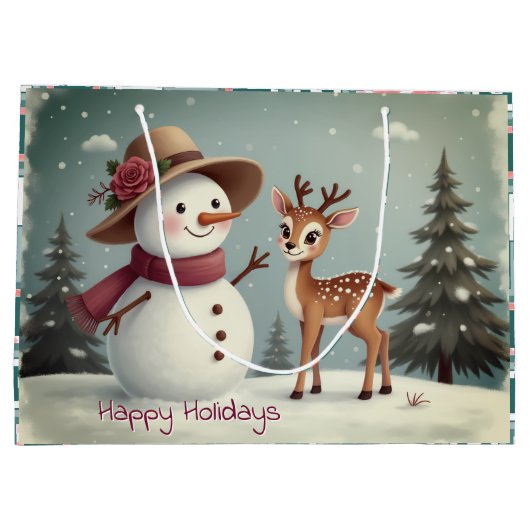 Holiday Themed Paper Groot Cadeauzakje (Achterkant)