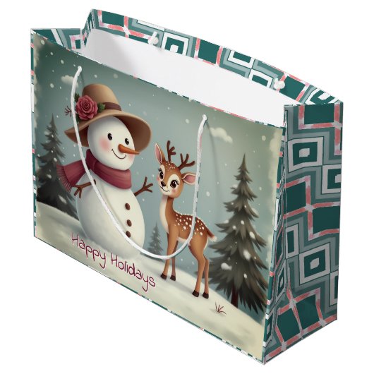 Holiday Themed Paper Groot Cadeauzakje (Achterkant Gekanteld)