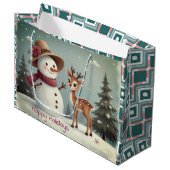 Holiday Themed Paper Groot Cadeauzakje (Voorkant Gekanteld)