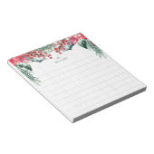 Holiday ThMED Green Red Floral Persoonlijk Geperso Notitieblok (Schuin)