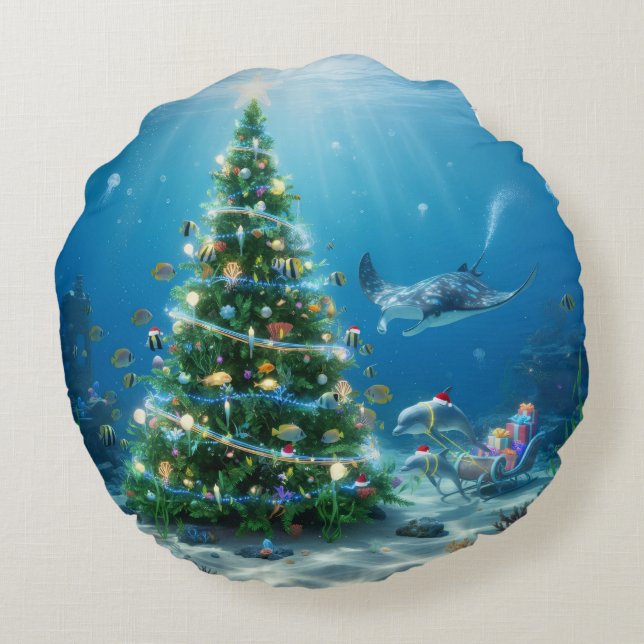 Holiday Throw Pillow Rond Kussen (Achterkant)