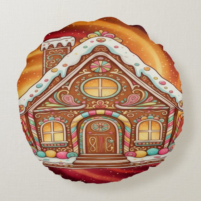 Holiday Throw Pillow Rond Kussen (Achterkant)