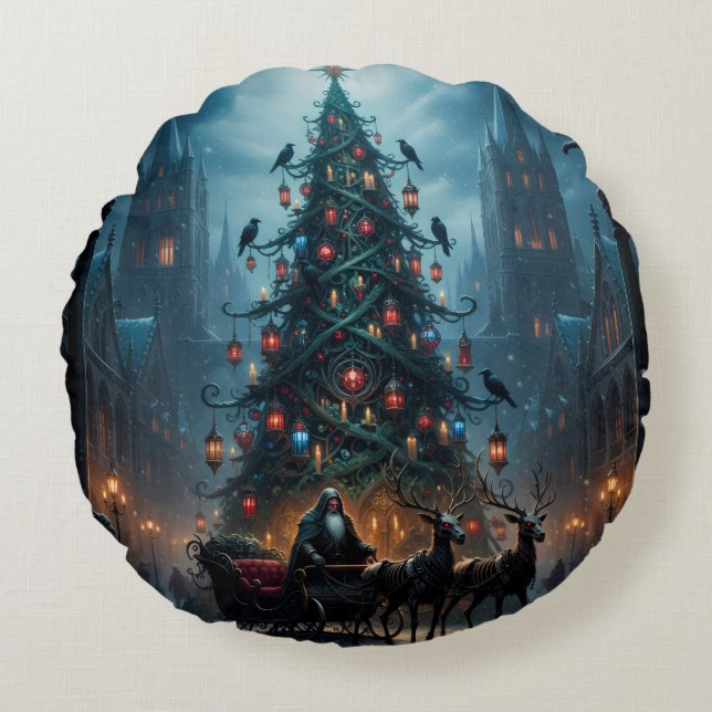 Holiday Throw Pillow Rond Kussen (Voorkant)