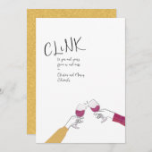 Holiday Toast Kaart – "Clink" wijnglas Proost (Voorkant / Achterkant)