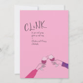 Holiday Toast Kaart – "Clink" wijnglas Proost (Voorkant)