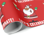 Holiday Toast van de Zwarte Kerstman Cadeaupapier (Rol Hoek)