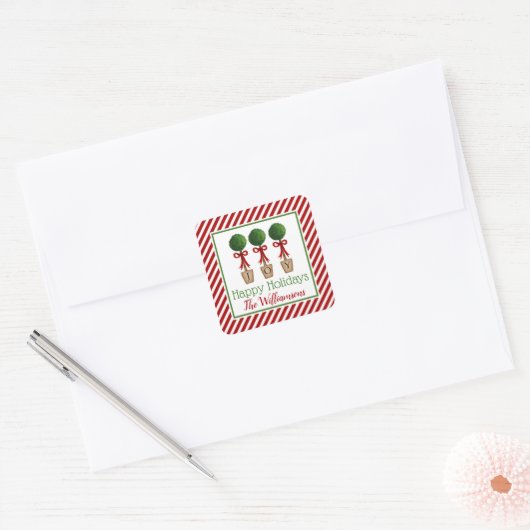 Holiday Topiary Gift Sticker (Envelop)