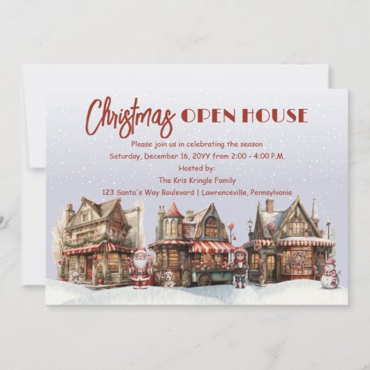 Holiday Town Village Kerst Open Huis Kaart (Voorkant)