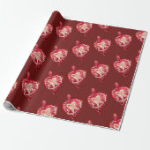 Holiday Toys Red Heart Cadeaupapier (Uitgerold)