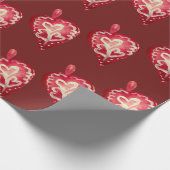 Holiday Toys Red Heart Cadeaupapier (Hoek)