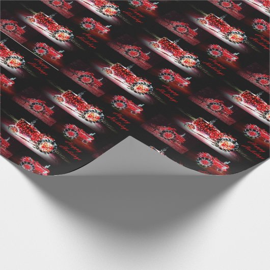 Holiday Tractor wrapping paper Cadeaupapier (Hoek)