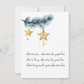Holiday Tree Branch met hangende Gold Stars Party Kaart (Achterkant)