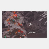 Holiday Tree Lights Winter Wonderland Cadeau Stick Rechthoekige Sticker (Voorkant)