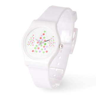 Holiday Tree Ornamenten Wit Silicone Horloge