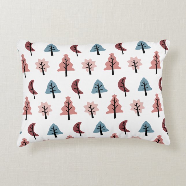 Holiday Tree Pattern Cookie Cutter Kerstmis Accent Kussen (Voorkant)