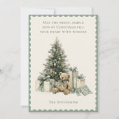 Holiday Tree Presents Teddy Bear Rustic Christmas Feestdagenkaart (Voorkant)