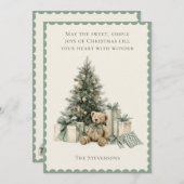 Holiday Tree Presents Teddy Bear Rustic Christmas Feestdagenkaart (Voorkant / Achterkant)