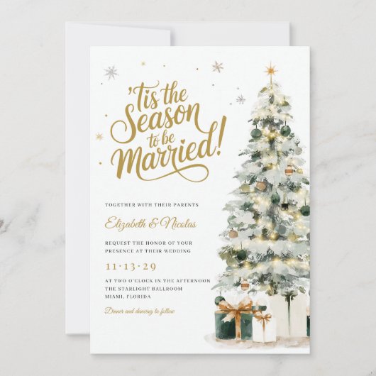 Holiday Tree Wedding Kaart (Voorkant)