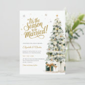 Holiday Tree Wedding Kaart (Staand voorkant)