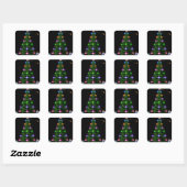 Holiday trendy Merry kerstboom Vierkante Sticker (Vel)