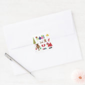 Holiday trendy Merry Kerstmis Vierkante Sticker (Envelop)