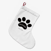 Holiday Tribute with Black & White Paw Prints Grote Kerstsok (Voorkant (Hangend))