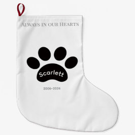 Holiday Tribute with Black & White Paw Prints Grote Kerstsok