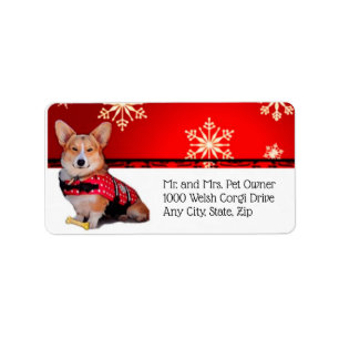 Holiday Tricolor Corgi Etiket